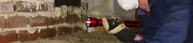 Pest control technician inspecting a crawl space for ant activity and entry points in Dallas, TX